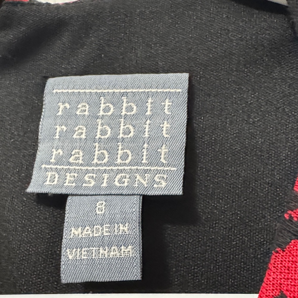 Rabbit Rabbit Rabbit Red & Black Houndstooth Midi Dress with Front Buttons - Picture 7 of 9